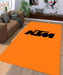 orange ktm racing logo black Living room carpet rugs