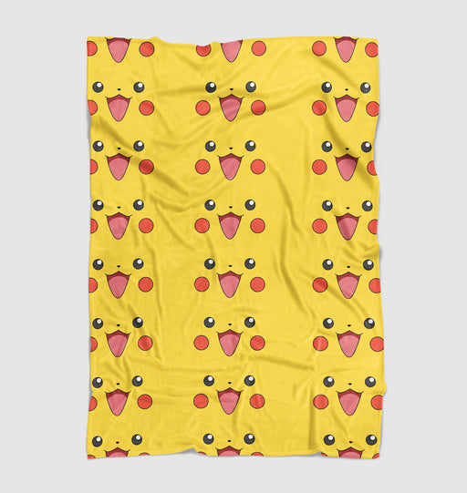 pikachu fase emoticons cute Ultra soft fleece blanket