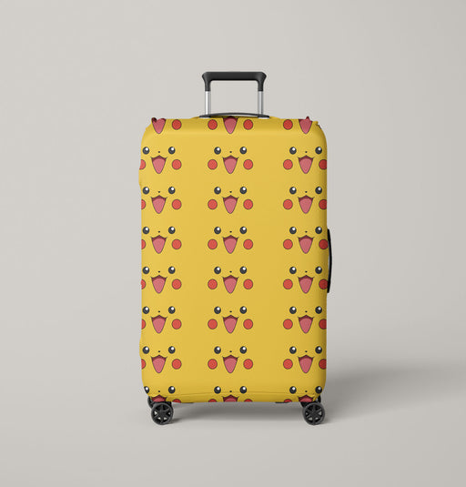 pikachu fase emoticons cute Luggage Cover | suitcase