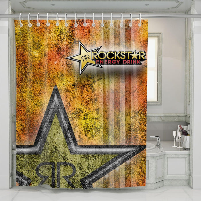 orange rockstar energy drinks shower curtains