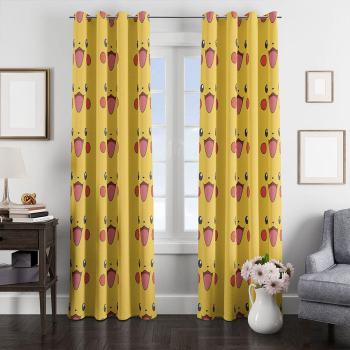 pikachu fase emoticons cute window Curtain