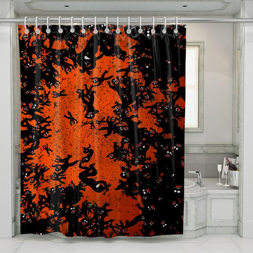 orange shadow enchantment shower curtains