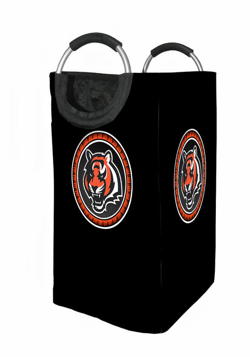 orange tigers logo football Laundry Hamper | Laundry Basket