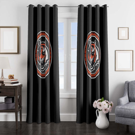 orange tigers logo football window Curtain