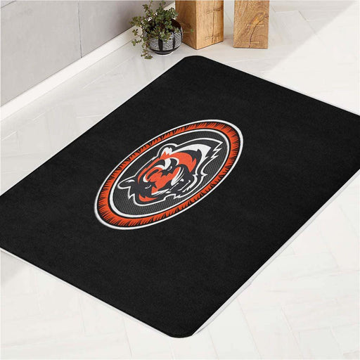 orange tigers logo football bath rugs