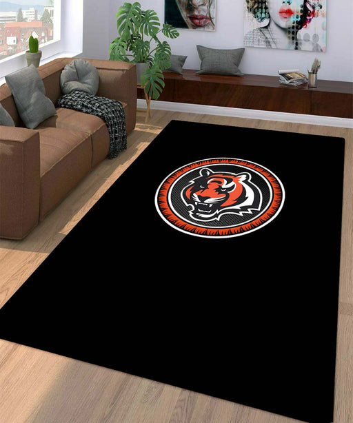 orange tigers logo football Living room carpet rugs