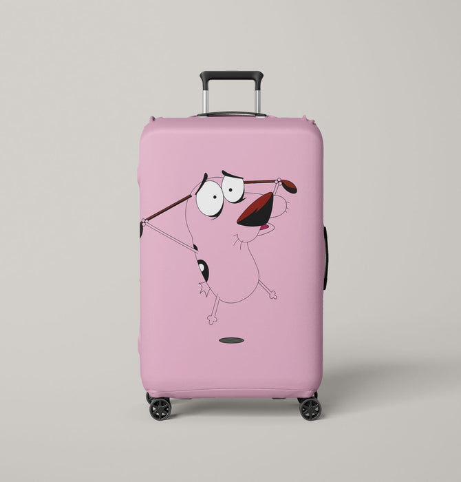 pink courage the cowardly dog cartoon network Luggage Covers | Suitcase