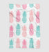 pineapple fruit blue and pink Ultra soft fleece blanket