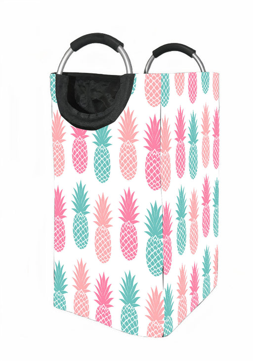 pineapple fruit blue and pink Laundry Hamper | Laundry Basket