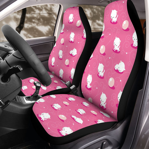 pink candy and white pets Car Seat Covers