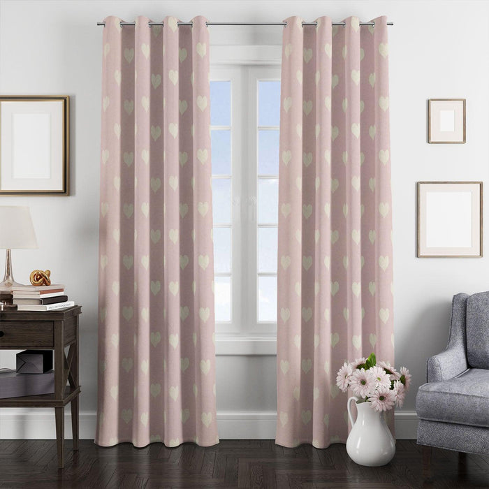 pink pastel love pattern window Curtain