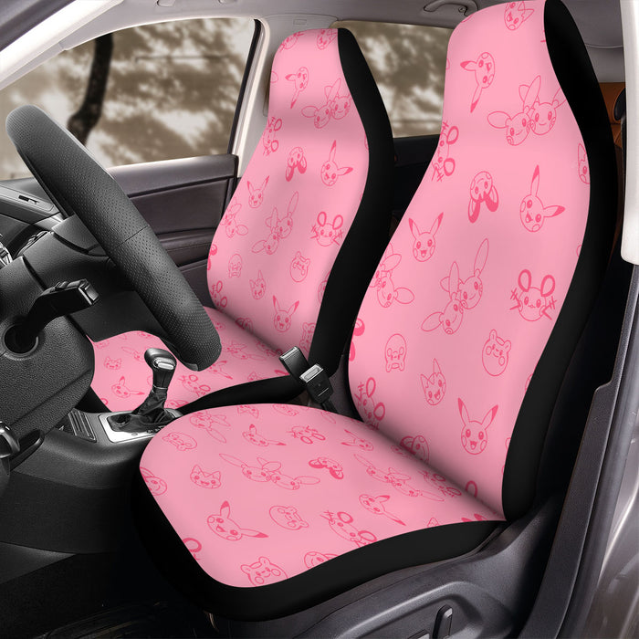 pink pikachu emoticons Car Seat Covers