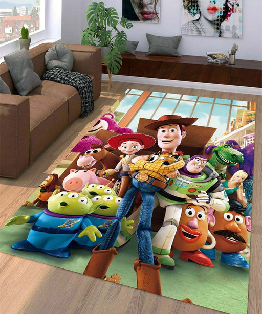 out from the box of toys toy story Living room carpet rugs