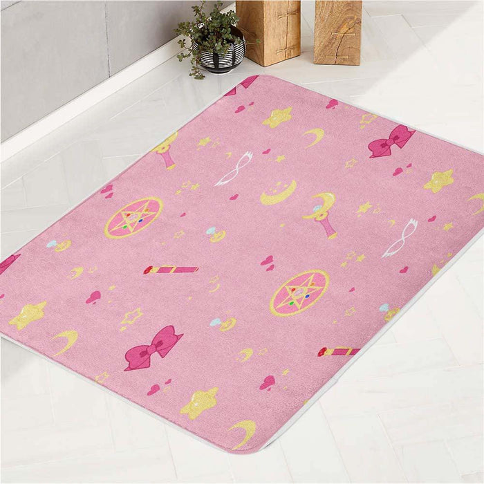 pink sailor moon stuf series bath rugs