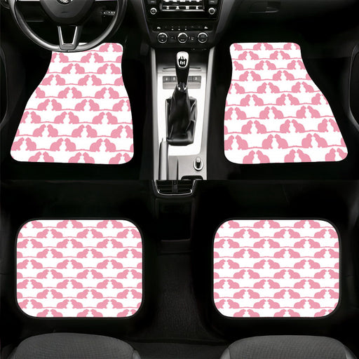 pink silhouette of couple cats Car floor mats Universal fit