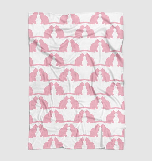 pink silhouette of couple cats Ultra soft fleece blanket