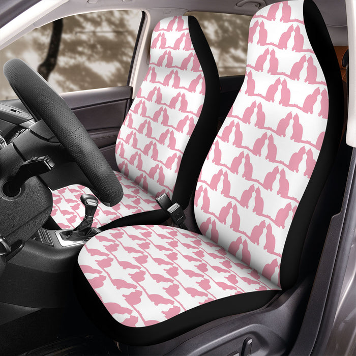 pink silhouette of couple cats Car Seat Covers