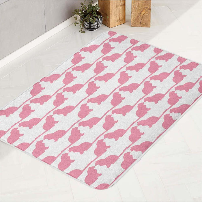 pink silhouette of couple cats bath rugs