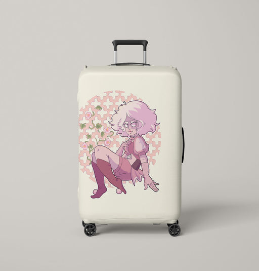 pixels rose quartz Luggage Covers | Suitcase