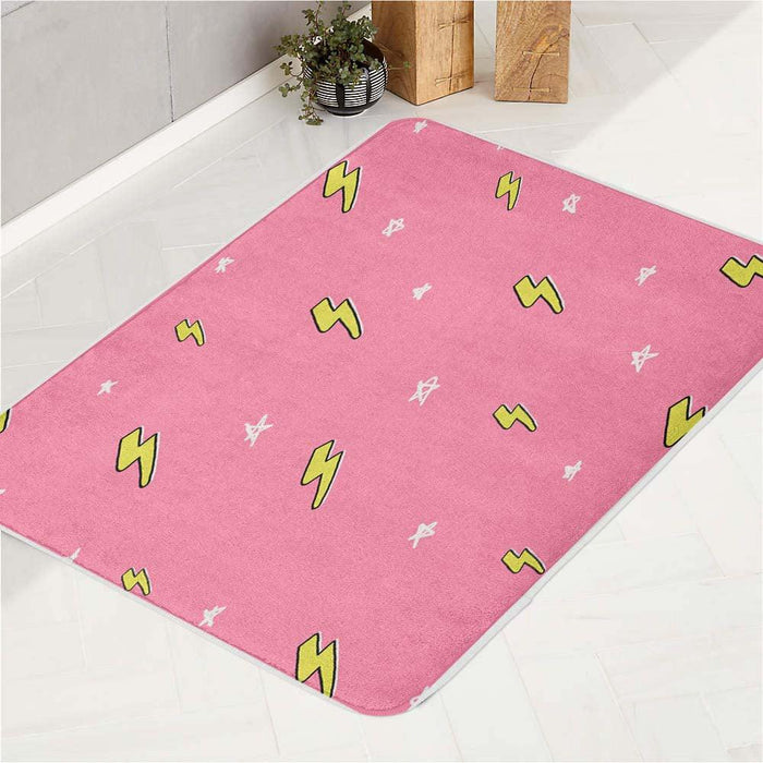 pink star thunder bath rugs