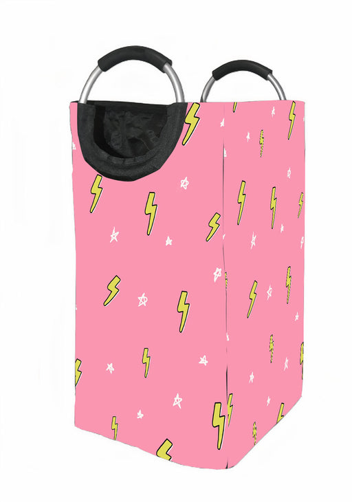 pink star thunder Laundry Hamper | Laundry Basket