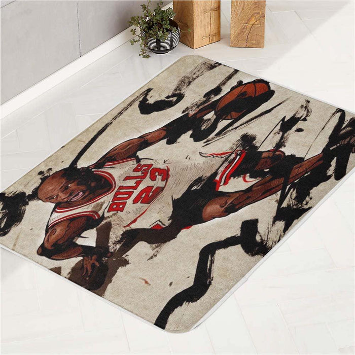 painting bulls 23 bath rugs