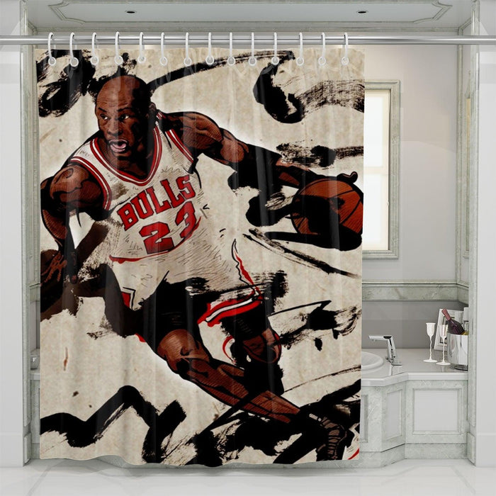 painting bulls 23 shower curtains