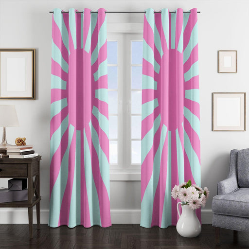 pink vaporwave shining shapes window Curtain