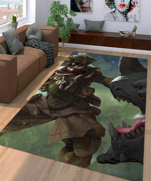 painting of bloodhound and enemy Living room carpet rugs