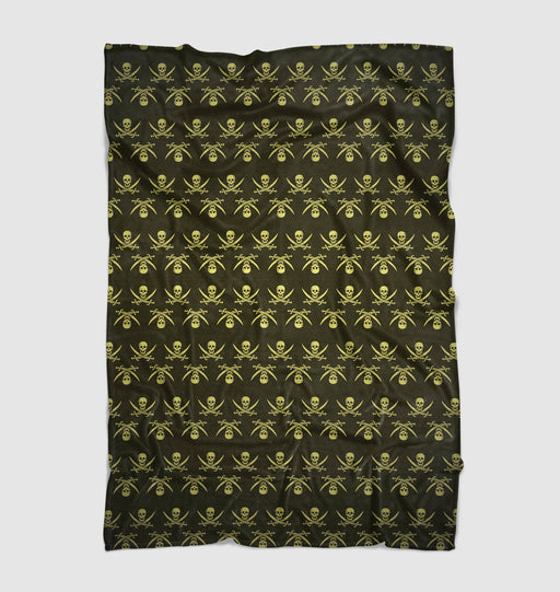 pirates skull gold icon Ultra soft fleece blanket