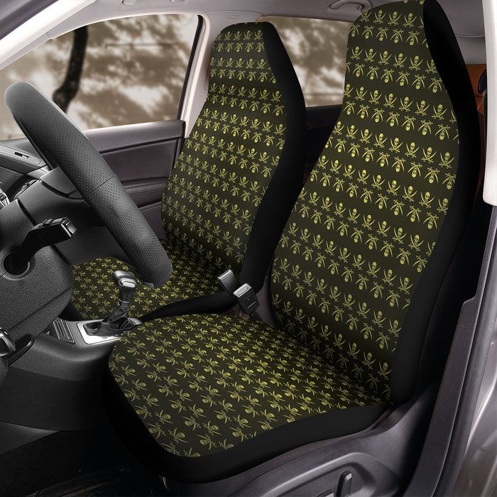 pirates skull gold icon Car Seat Covers