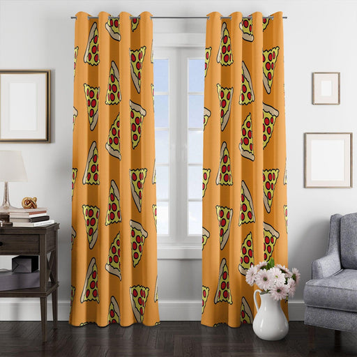 pizza cartoon pattern delicious window Curtain