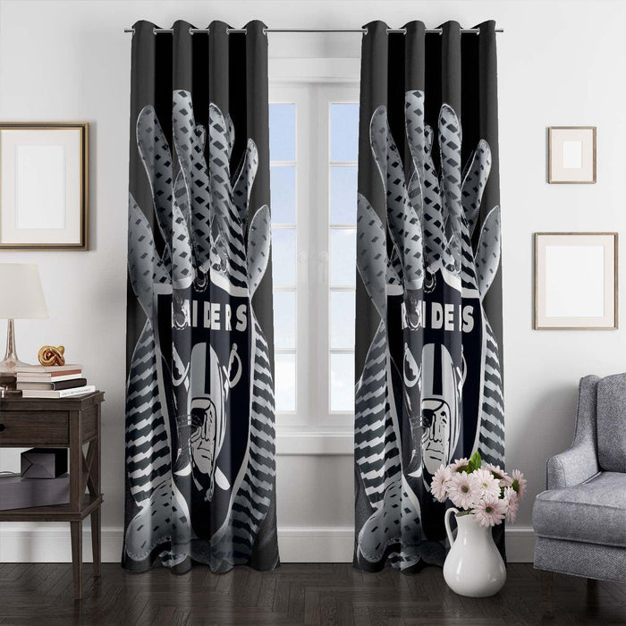 pattern glove of raiders football team window Curtain