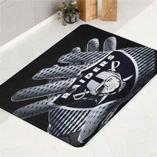 pattern glove of raiders football team bath rugs