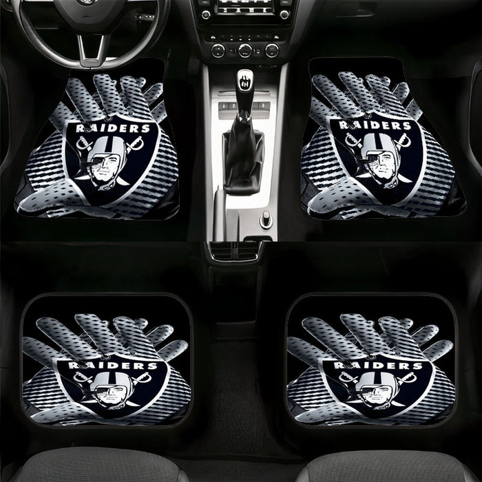 pattern glove of raiders football team Car floor mats Universal fit