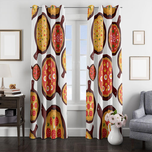 pizza fast food italian food window Curtain