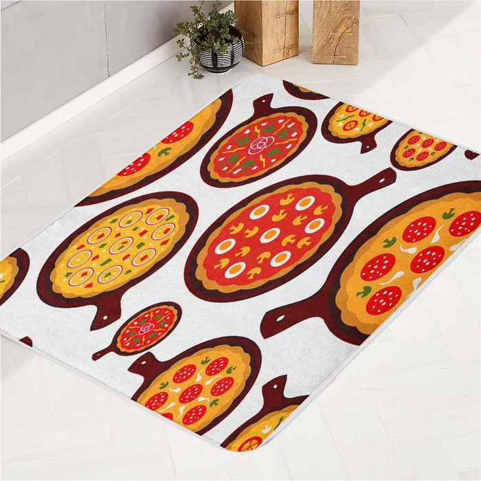 pizza fast food italian food bath rugs