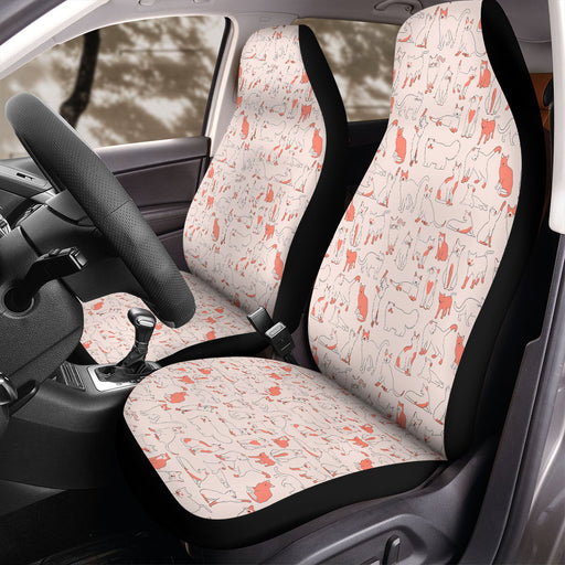 plain red cool pattern cats Car Seat Covers