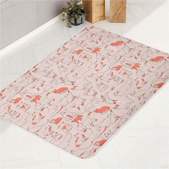 plain red cool pattern cats bath rugs