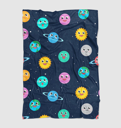 planets and suns in galaxy Ultra soft fleece blanket