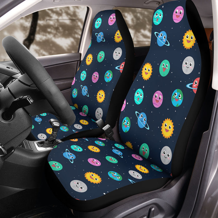 planets and suns in galaxy Car Seat Covers