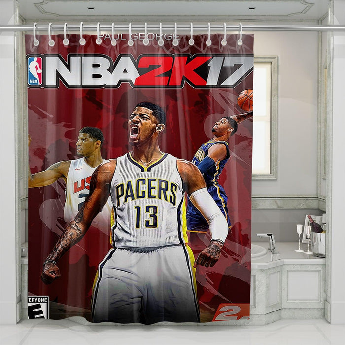 paul george nba pacers shower curtains