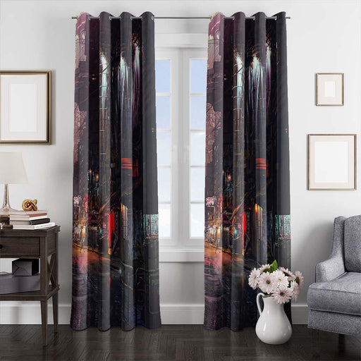 purple aesthetic blade runer window curtains