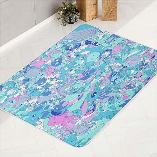 pokemon character monster blue bath rugs