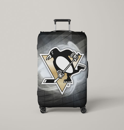 penguins logo nhl Luggage Covers | Suitcase