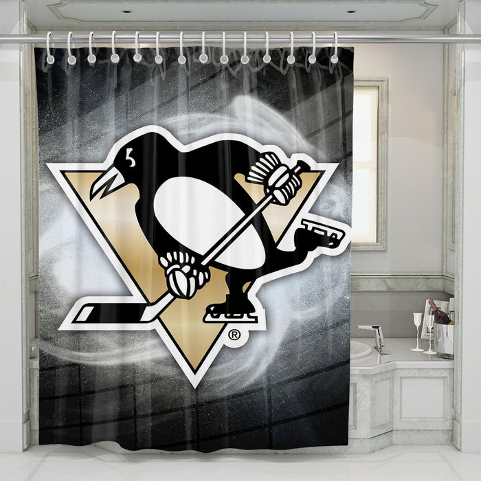 penguins logo nhl shower curtains