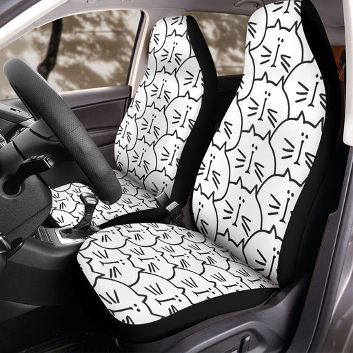 poker face of fat cats Car Seat Covers