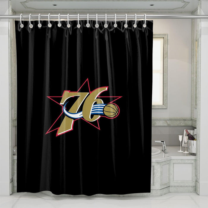 philadelphia 76ers star nba shower curtains