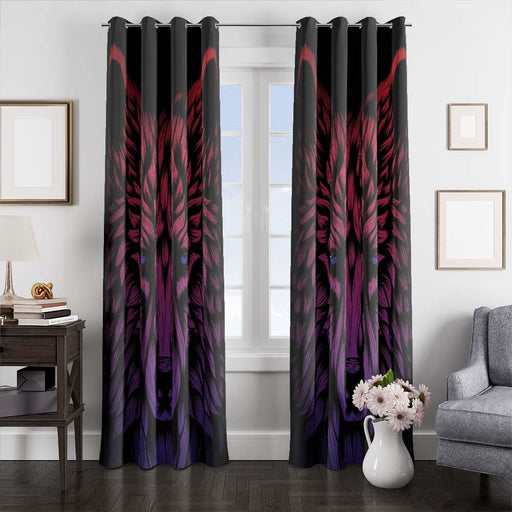 purple wolf window curtains