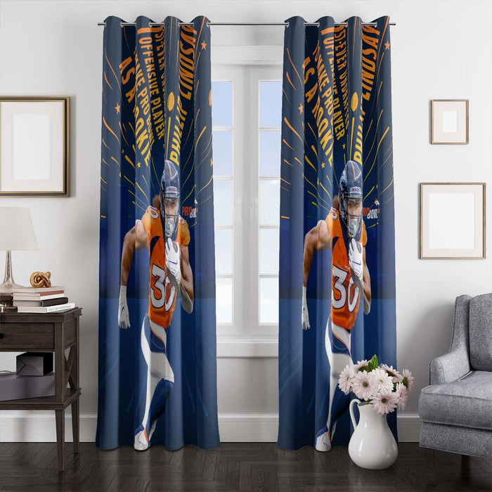 phillip lindsay as a rookie player nfl window Curtain